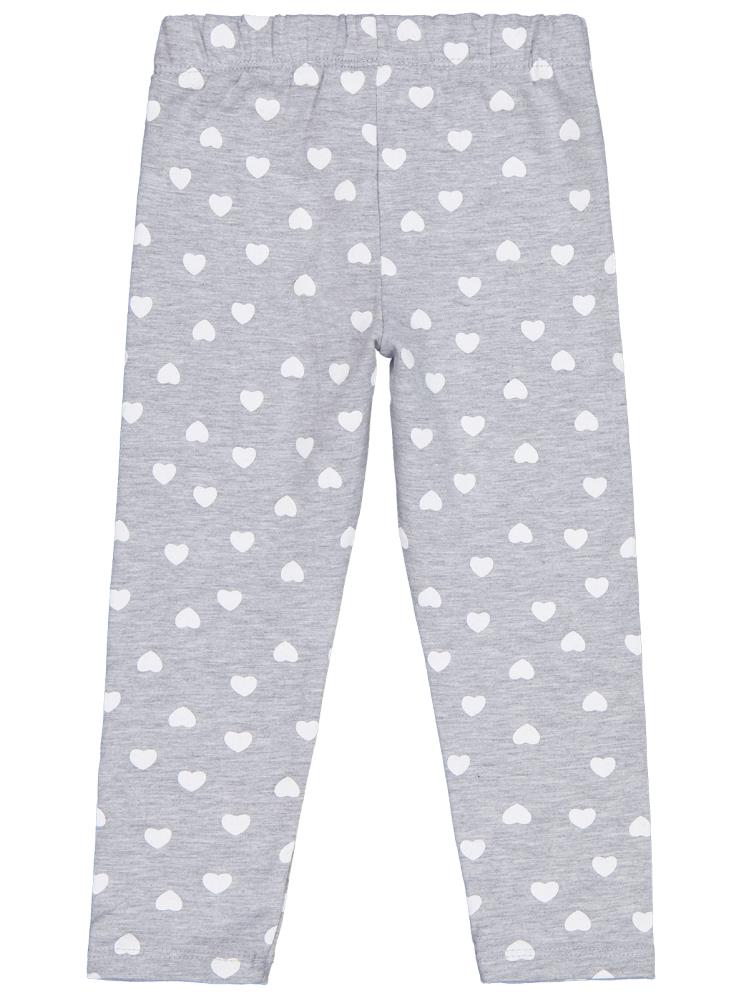 Civil Girls Kalp Baskılı 2-5 Yaş Tayt - Gri