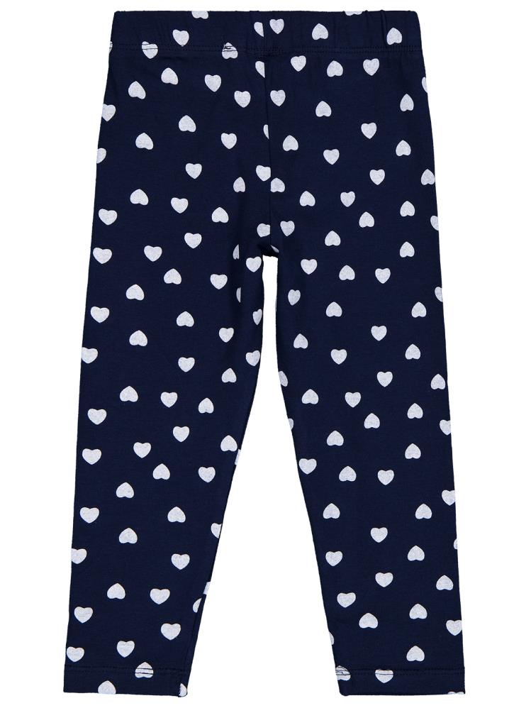 Civil Girls Kalp Baskılı 2-5 Yaş Tayt - Lacivert