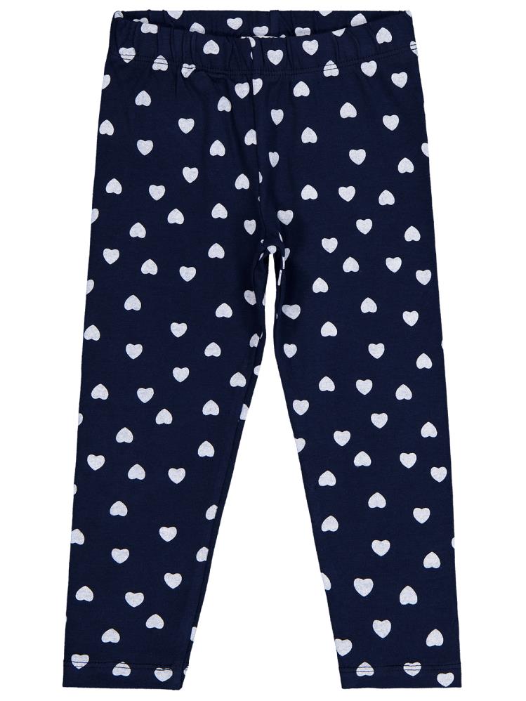 Civil Girls Kalp Baskılı 2-5 Yaş Tayt - Lacivert