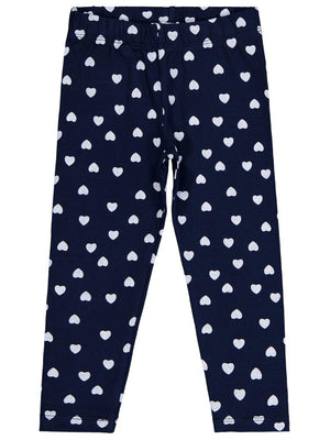 Civil Girls Kalp Baskılı 2-5 Yaş Tayt - Lacivert