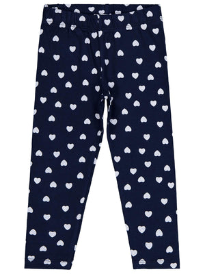 Civil Girls Kalp Baskılı 2-5 Yaş Tayt - Lacivert
