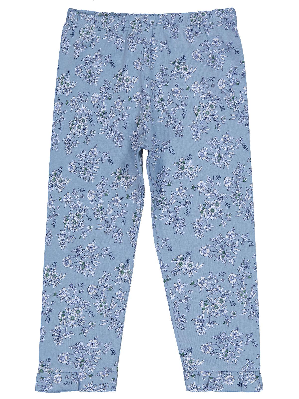 Civil Girls Çiçek Baskılı 2-5 Yaş Tayt - Mavi