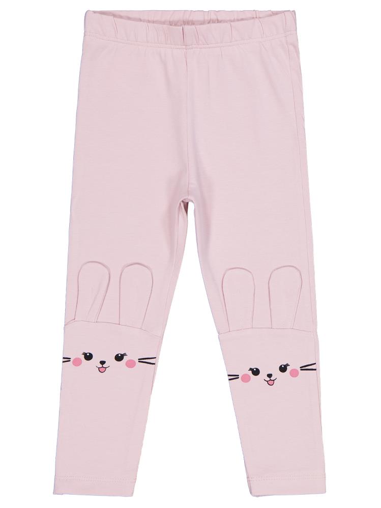 Civil Girls Tavşan Nakışlı 2-5 Yaş Tayt - Pembe