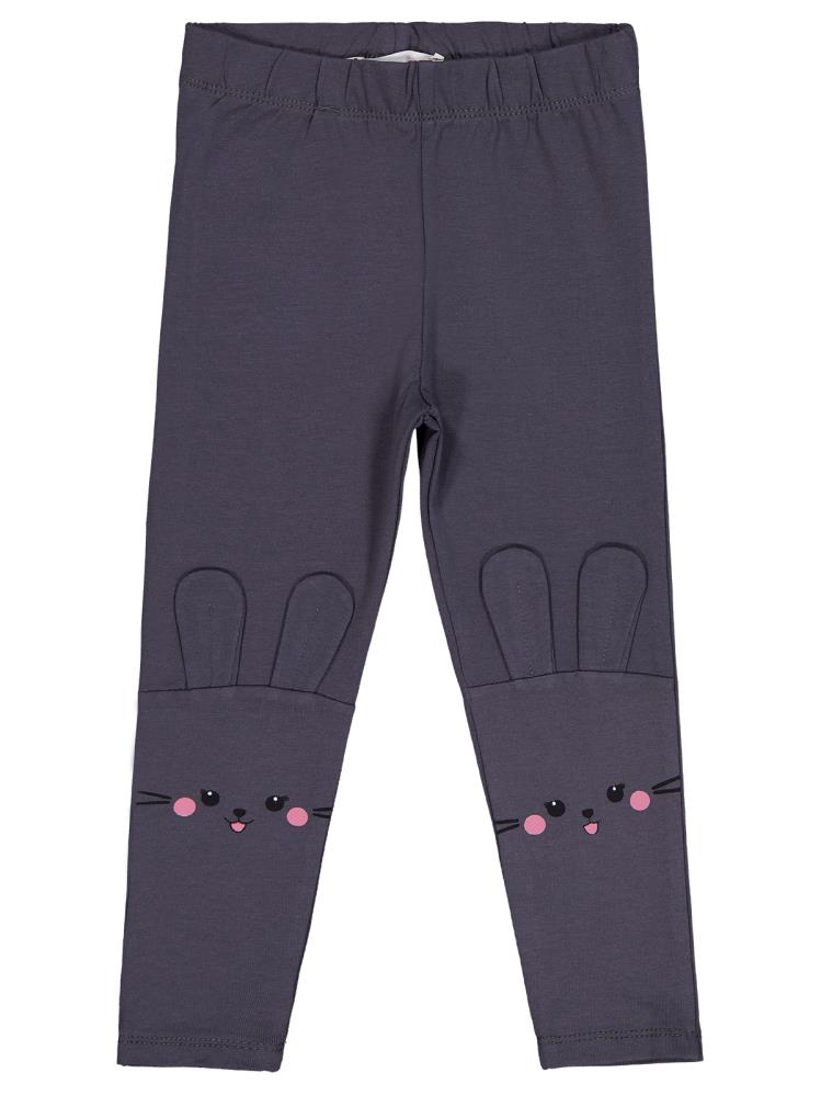 Civil Girls Tavşan Nakışlı 2-5 Yaş Tayt - Gri