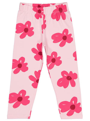 Civil Girls Büyük Çiçek Desenli 2-5 Yaş Tayt - Pembe