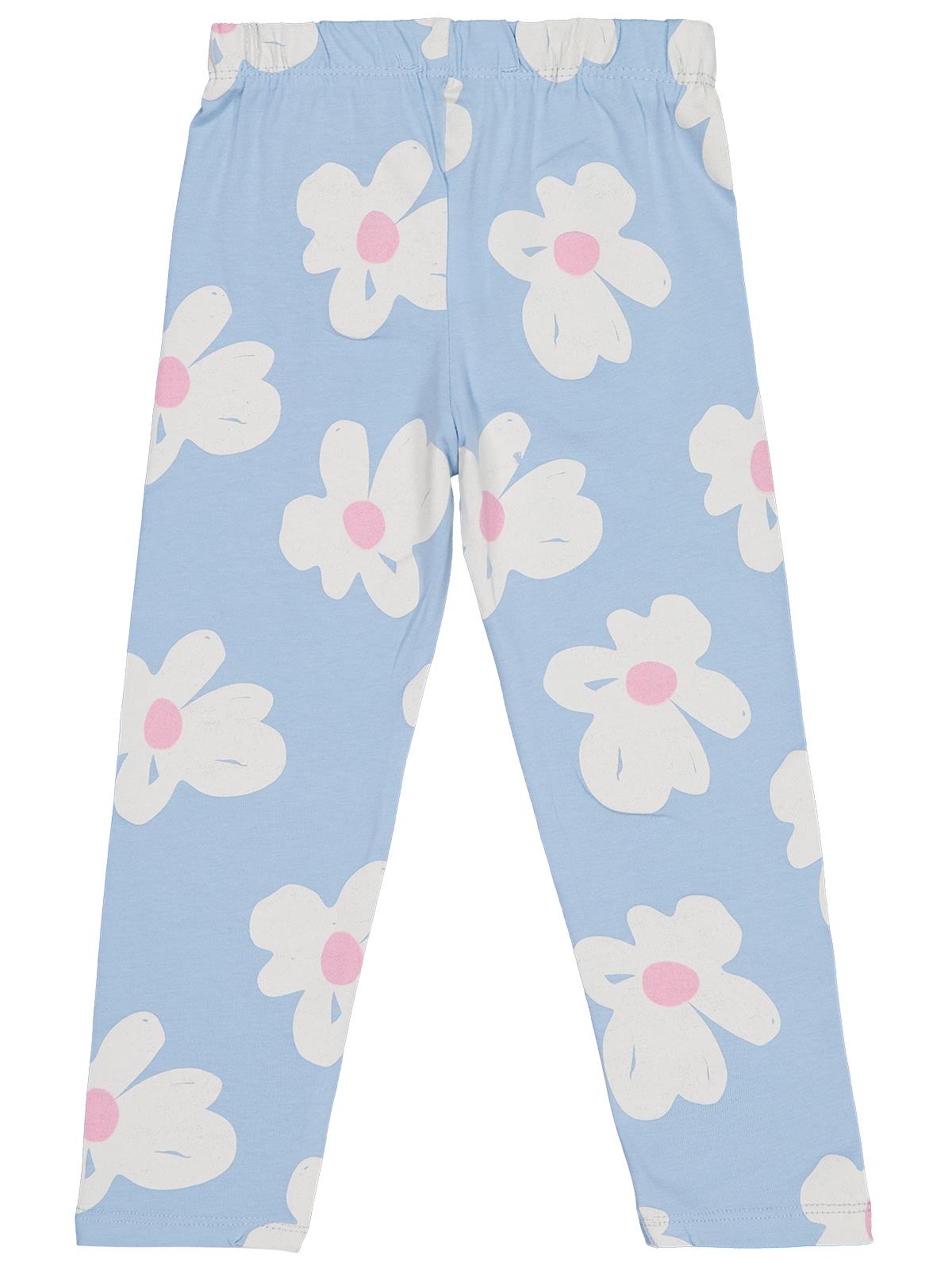 Civil Girls Büyük Çiçek Desenli 2-5 Yaş Tayt - Mavi