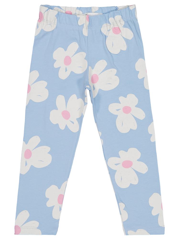 Civil Girls Büyük Çiçek Desenli 2-5 Yaş Tayt - Mavi