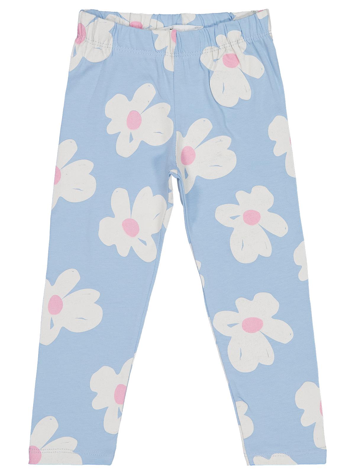 Civil Girls Büyük Çiçek Desenli 2-5 Yaş Tayt - Mavi