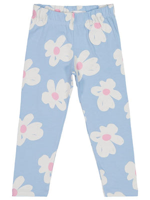 Civil Girls Büyük Çiçek Desenli 2-5 Yaş Tayt - Mavi