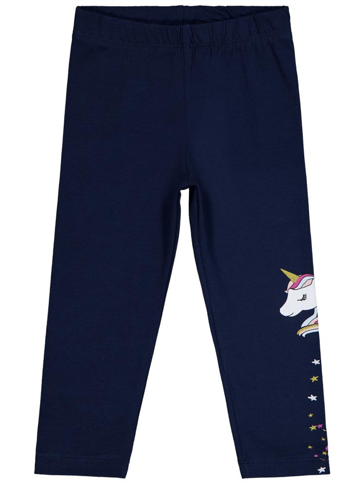 Civil Girls Unicorn Baskılı 2-5 Yaş Tayt - Lacivert