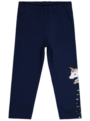 Civil Girls Unicorn Baskılı 2-5 Yaş Tayt - Lacivert