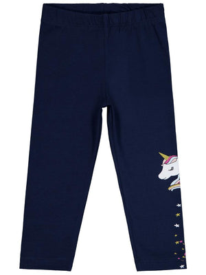 Civil Girls Unicorn Baskılı 2-5 Yaş Tayt - Lacivert
