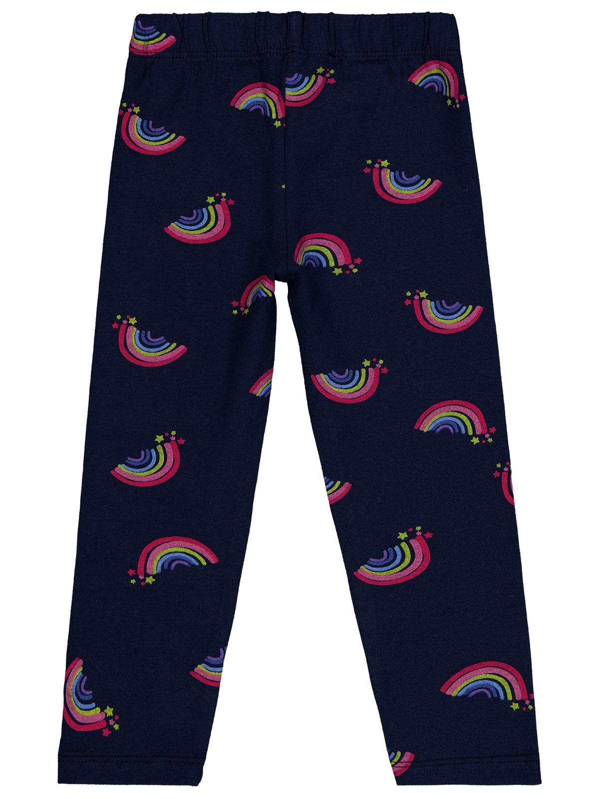 Civil Girls Rainbow Baskılı 2-5 Yaş Tayt - Lacivert