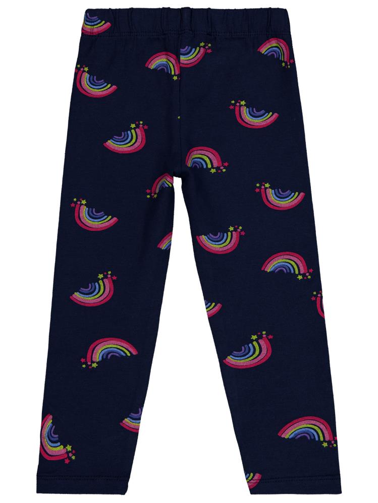 Civil Girls Rainbow Baskılı 2-5 Yaş Tayt - Lacivert