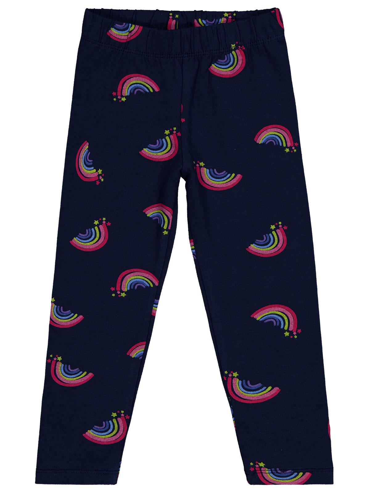 Civil Girls Rainbow Baskılı 2-5 Yaş Tayt - Lacivert