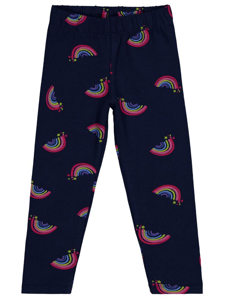 Civil Girls Rainbow Baskılı 2-5 Yaş Tayt - Lacivert