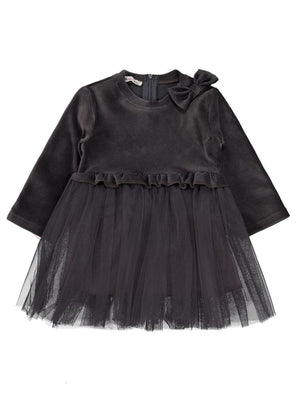 Civil Girls Fiyonklu 2-5 Yaş Elbise - Gri