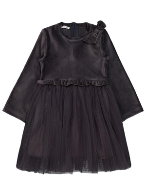 Civil Girls Fiyonklu 6-9 Yaş Elbise - Gri