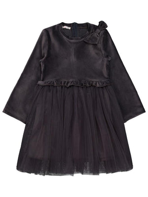 Civil Girls Fiyonklu 6-9 Yaş Elbise - Gri