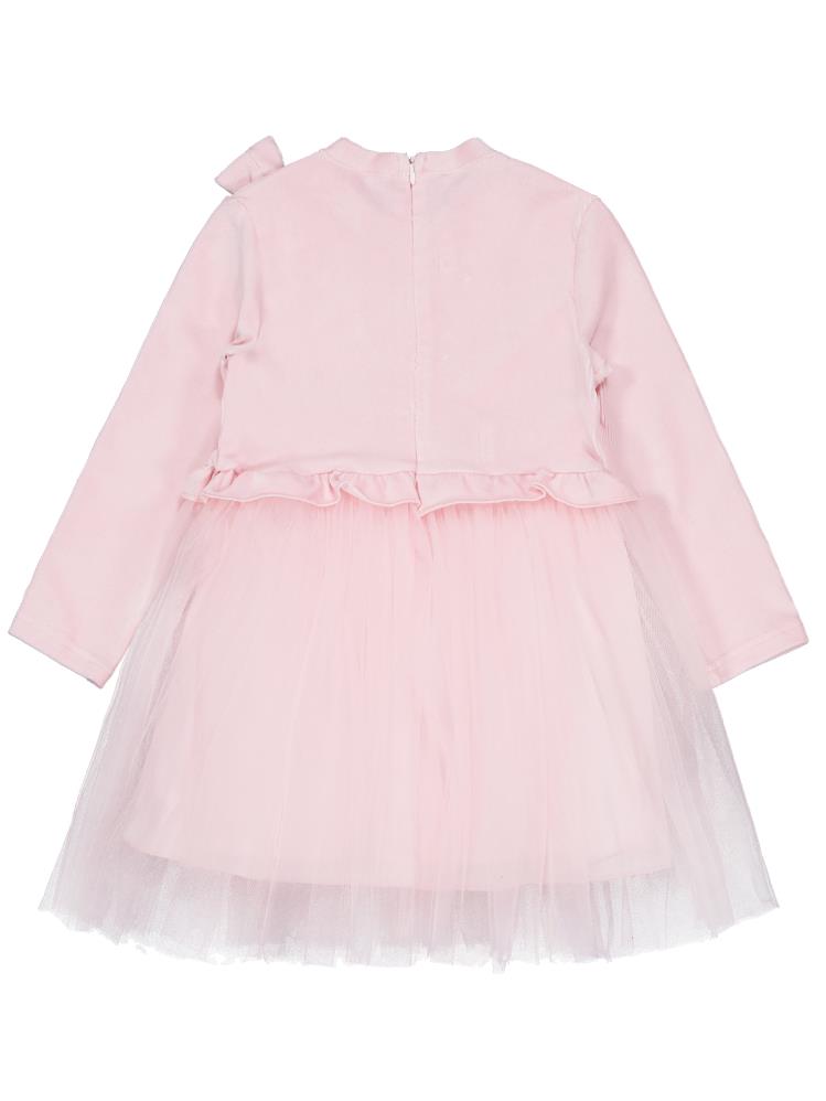 Civil Girls Fiyonklu 6-9 Yaş Elbise - Pudra