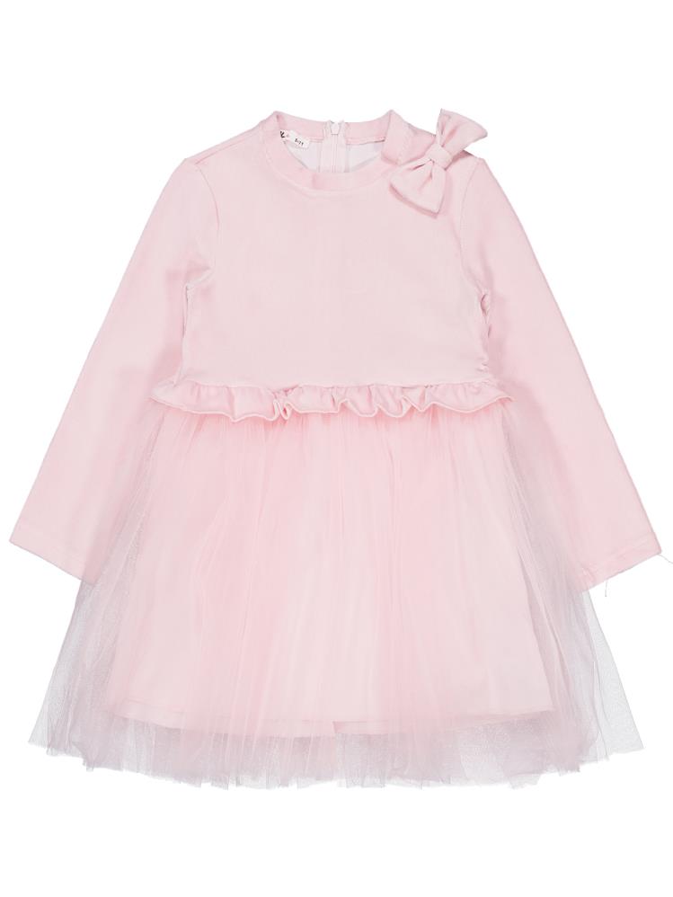 Civil Girls Fiyonklu 6-9 Yaş Elbise - Pudra