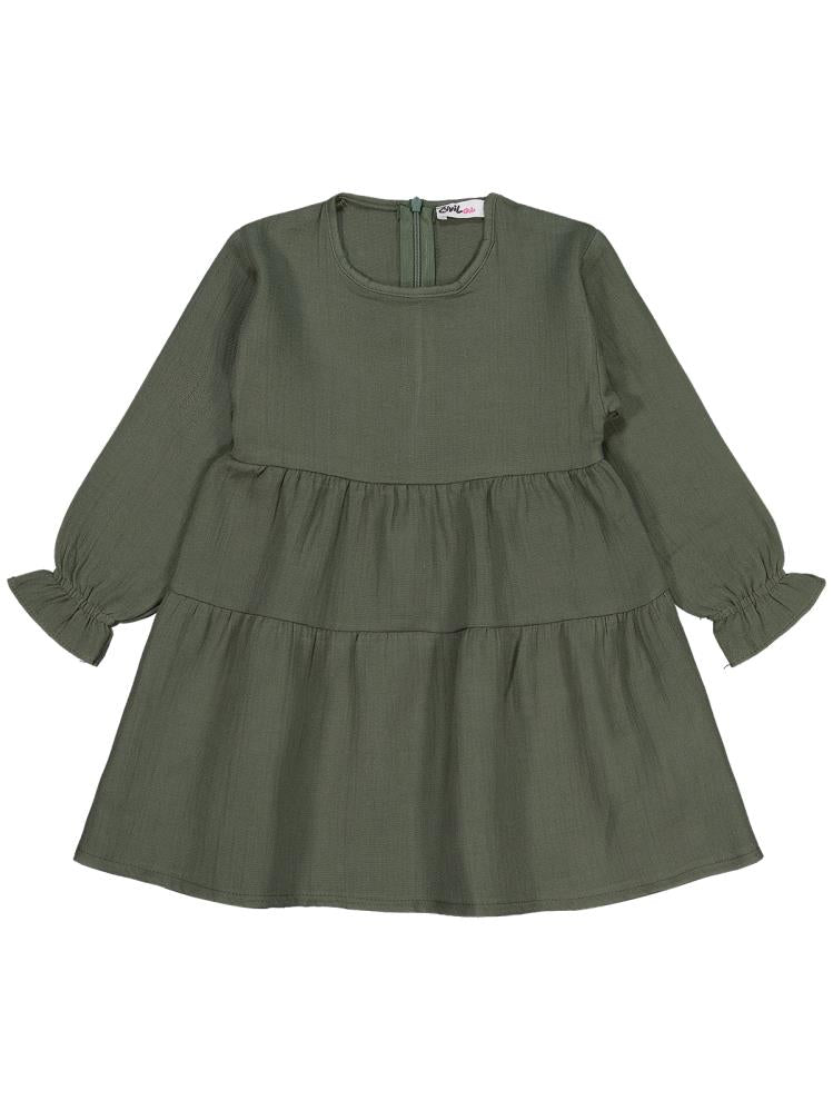 Civil Girls Kat Kat 2-5 Yaş Elbise - Haki
