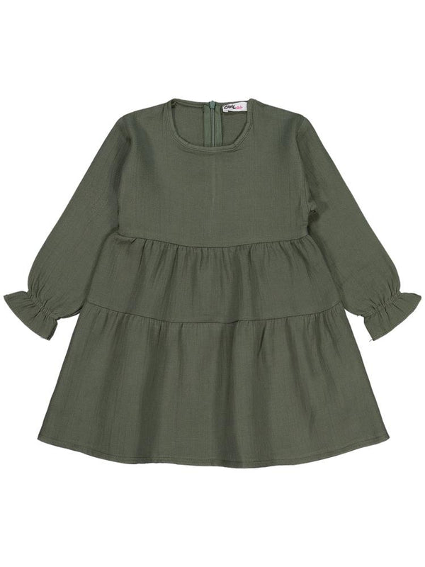 Civil Girls Kat Kat 2-5 Yaş Elbise - Haki