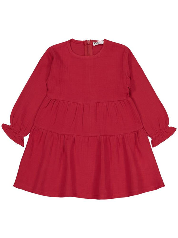 Civil Girls Kat Kat 2-5 Yaş Elbise - Kırmızı