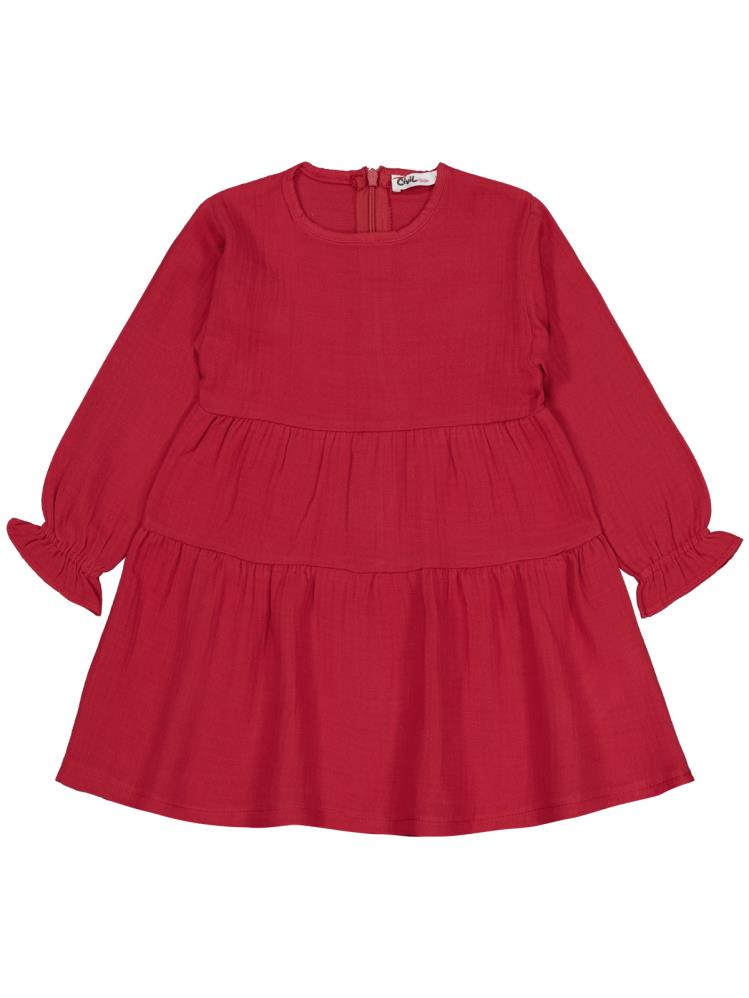 Civil Girls Kat Kat 2-5 Yaş Elbise - Kırmızı