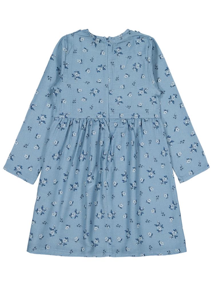 Civil Girls Çiçek Desenli 6-9 Yaş Elbise - Mavi