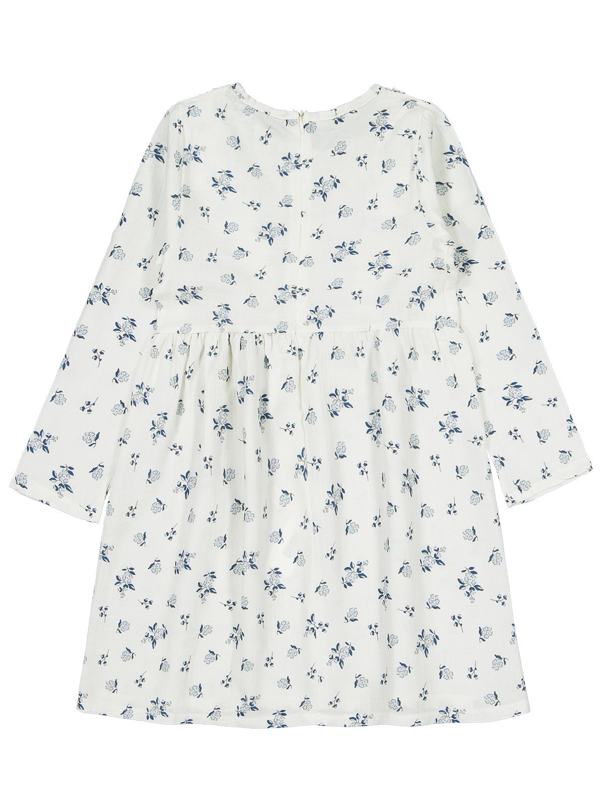 Civil Girls Çiçek Desenli 6-9 Yaş Elbise - Ekru