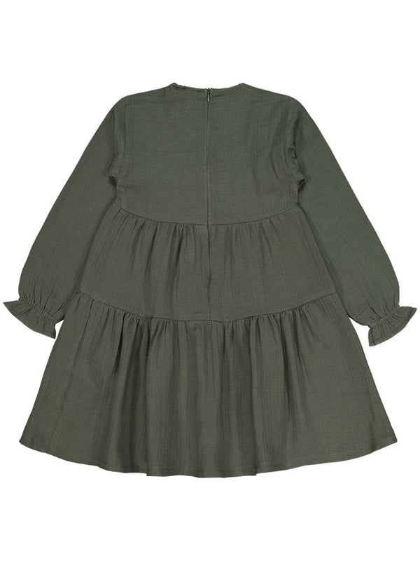 Civil Girls Kat Kat 6-9 Yaş Elbise - Haki