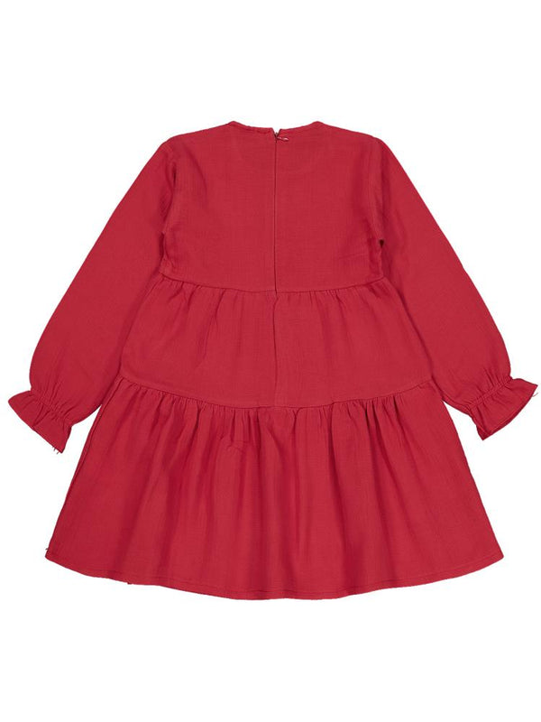 Civil Girls Kat Kat 6-9 Yaş Elbise - Kırmızı