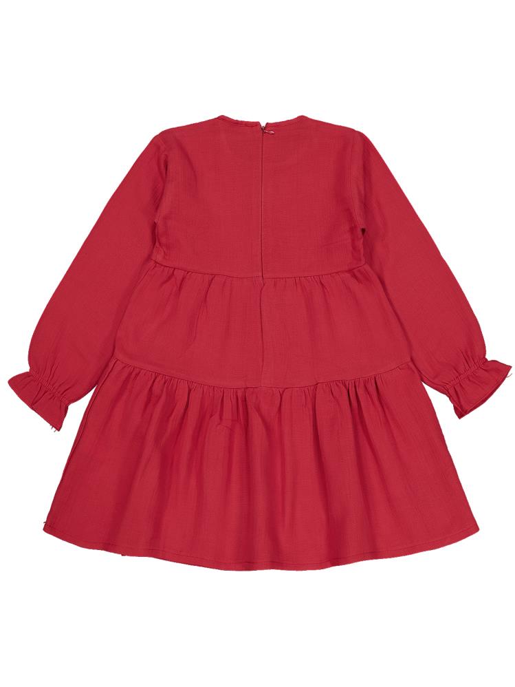 Civil Girls Kat Kat 6-9 Yaş Elbise - Kırmızı