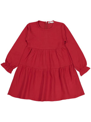 Civil Girls Kat Kat 6-9 Yaş Elbise - Kırmızı