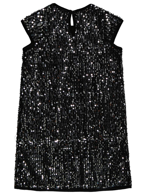 Civil Girls Pullu 6-9 Yaş Elbise - Siyah