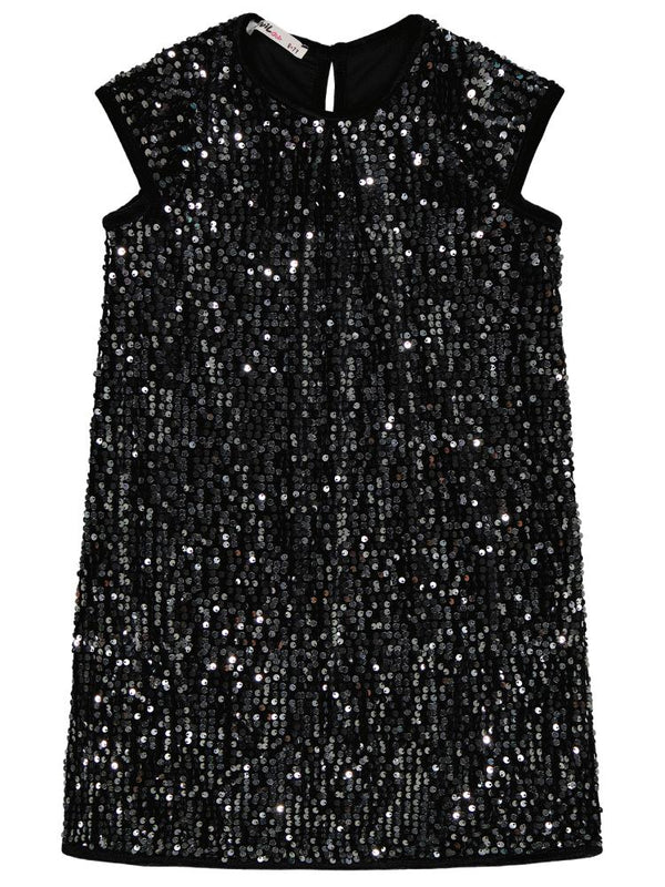 Civil Girls Pullu 6-9 Yaş Elbise - Siyah