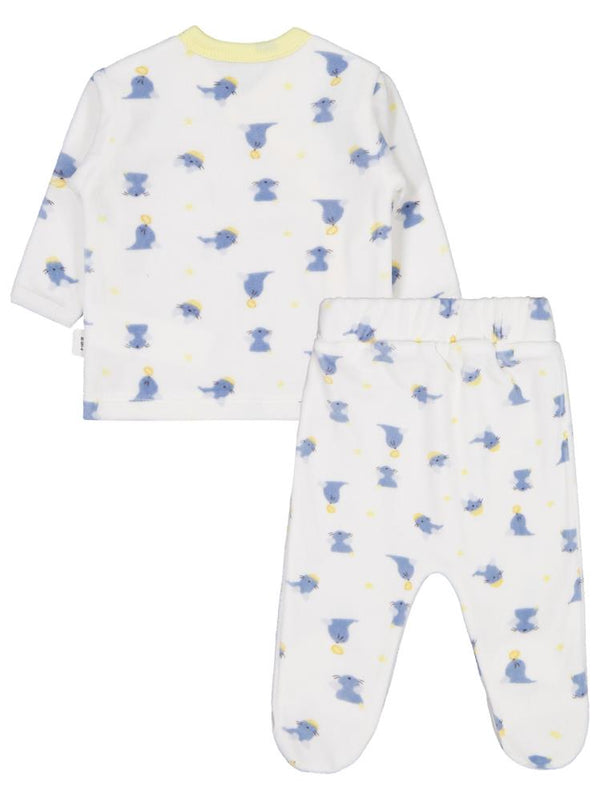 Civil Baby Fok Balığı Nakışlı 0-1 AY Zıbın Takımları - Beyaz