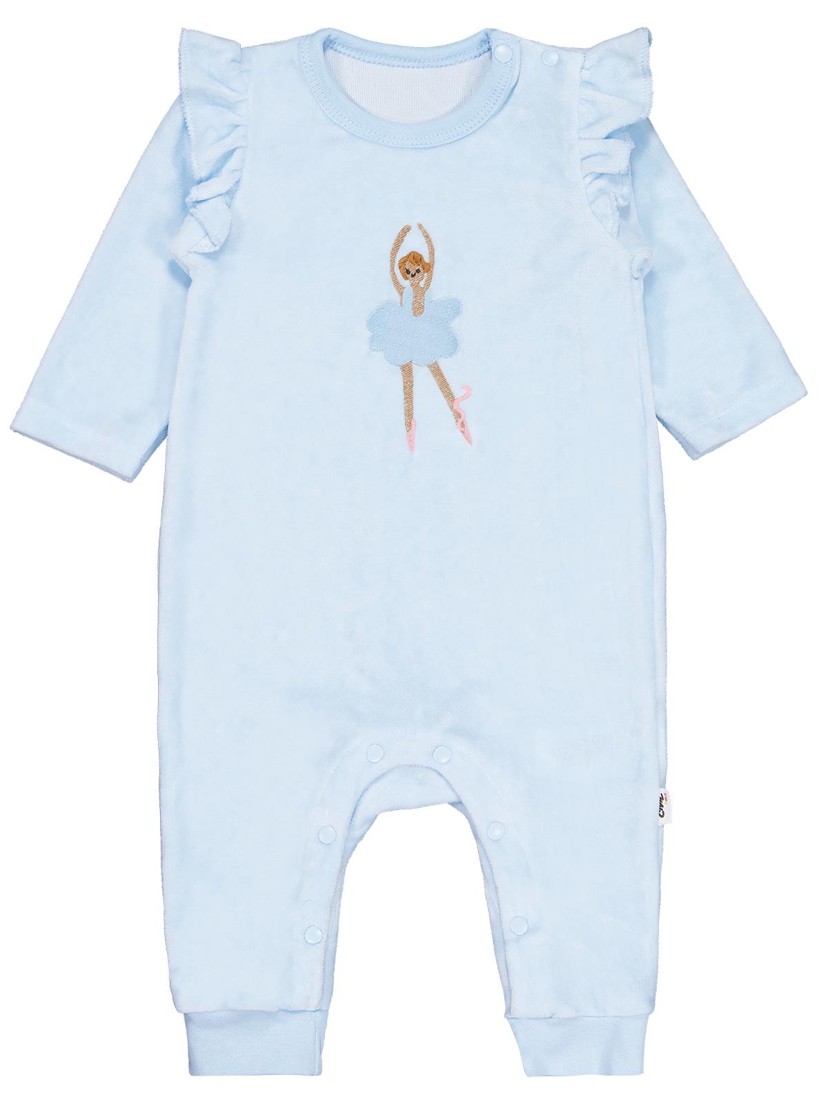 Civil Baby Balerin Nakışlı 6-18 Ay Tulum - Mavi