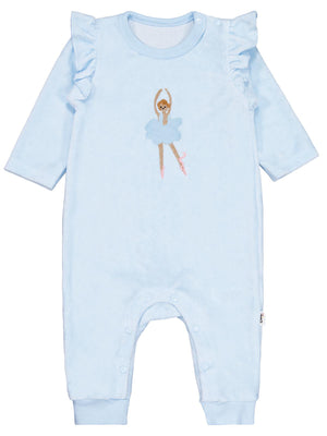 Civil Baby Balerin Nakışlı 6-18 Ay Tulum - Mavi