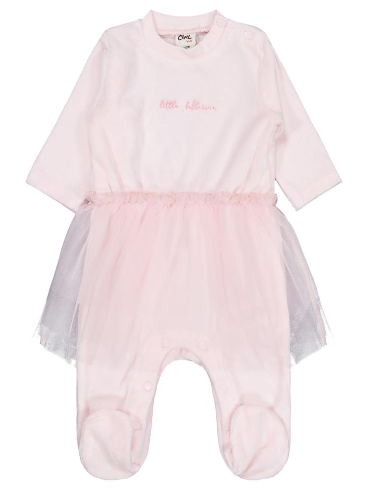 Civil Baby Bel Tüllü Patikli 1-9 Ay Tulum - Pembe