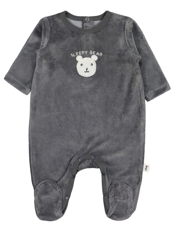 Civil Baby Sleepy Bear Ayıcık Nakışlı 1-9 Ay Tulum - Gri