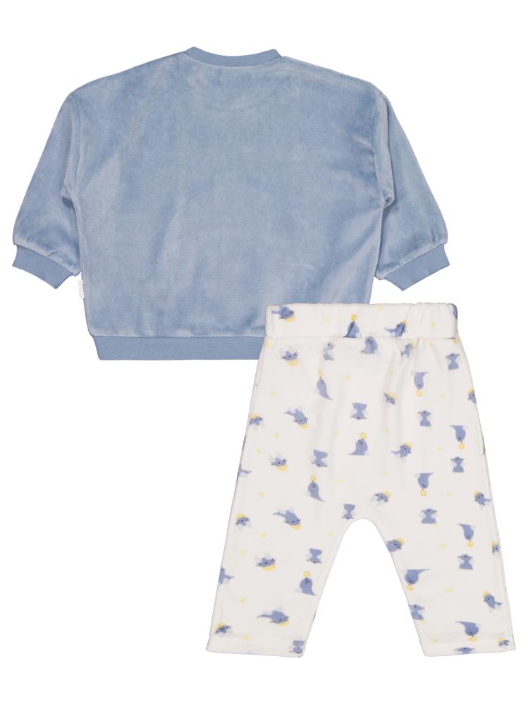 Civil Baby Fok Balığı Nakışlı 6-18 Ay Takım - Mavi