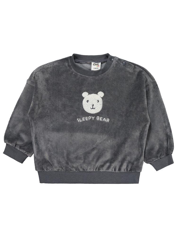 Civil Baby Ayıcık Süzene Nakışlı 6-18 Ay Takım - Gri
