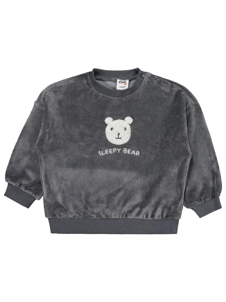 Civil Baby Ayıcık Süzene Nakışlı 6-18 Ay Takım - Gri