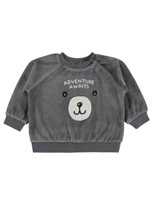 Civil Baby Ayıcık Nakışlı 6-18 Ay Sweatshirt - Gri
