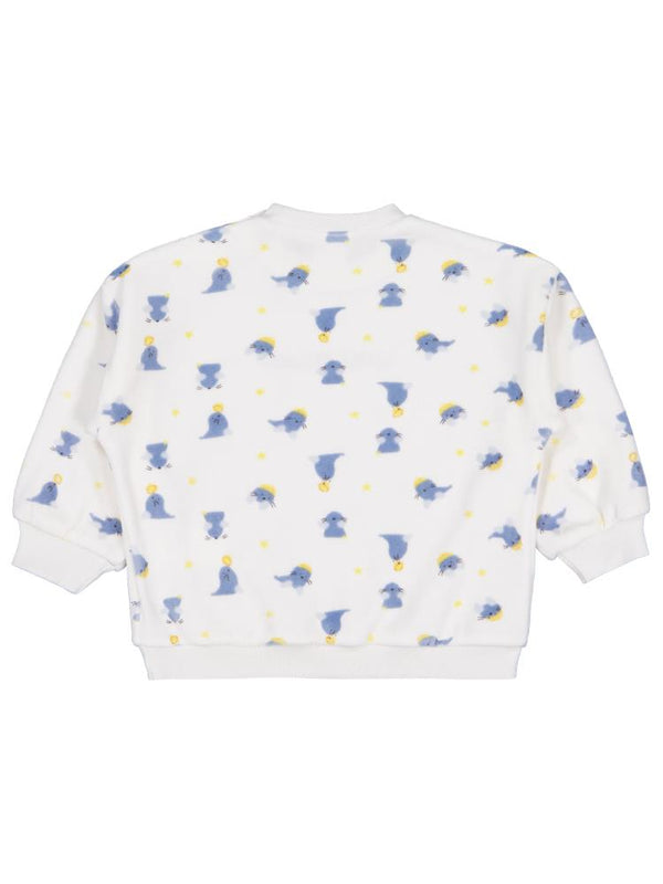 Civil Baby Fok Balığı Empirme 6-18 Ay Sweatshirt - Beyaz