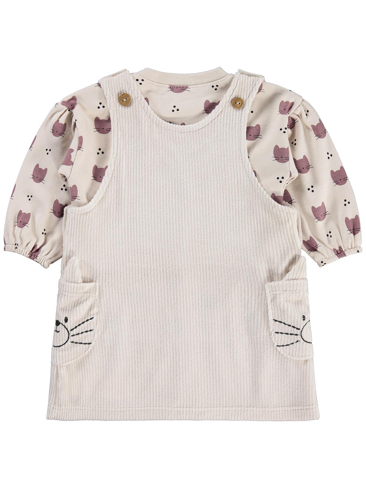 Civil Baby Kedi Empirme Badili 6-18 Ay Elbise - Bej