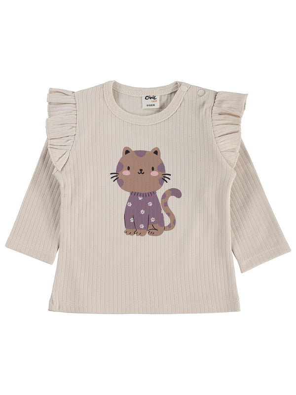 Civil Baby Pati Nakışlı Badili 6-18 Ay Slopet - Kahve