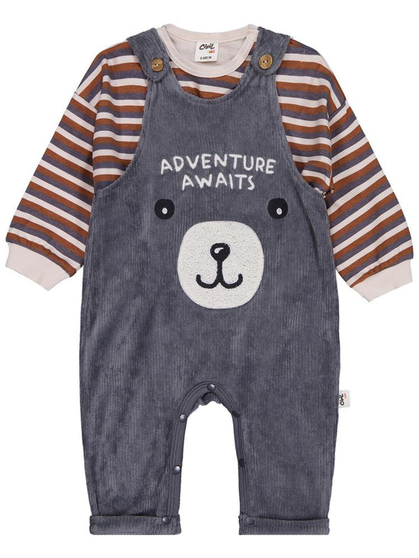 Civil Baby Adventure Awaıts Nakışlı Badili 6-18 Ay Slopet - Gri
